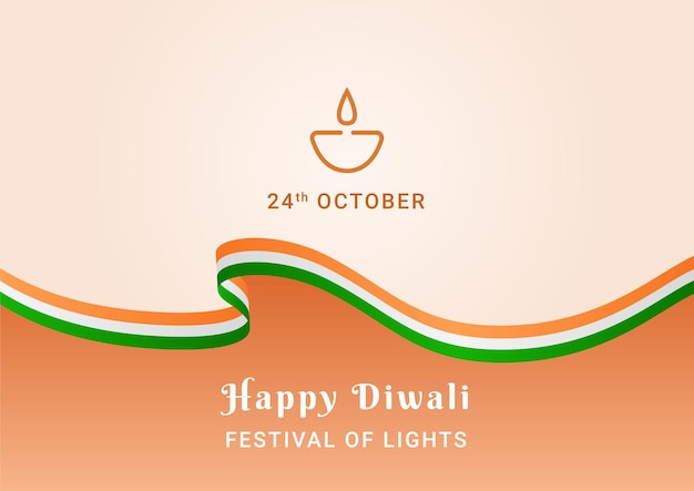 Feliz Diwali Festival de las Luces en la ilustración de vector de fondo de la India