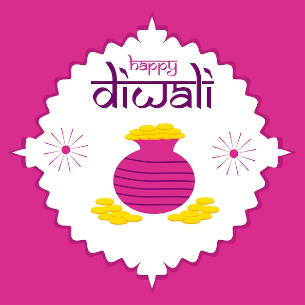 Feliz diwali pegatina vector arte stock