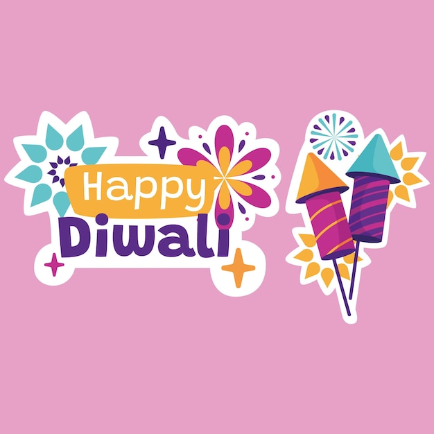 Feliz Diwali saludos decoración ilustración vectorial