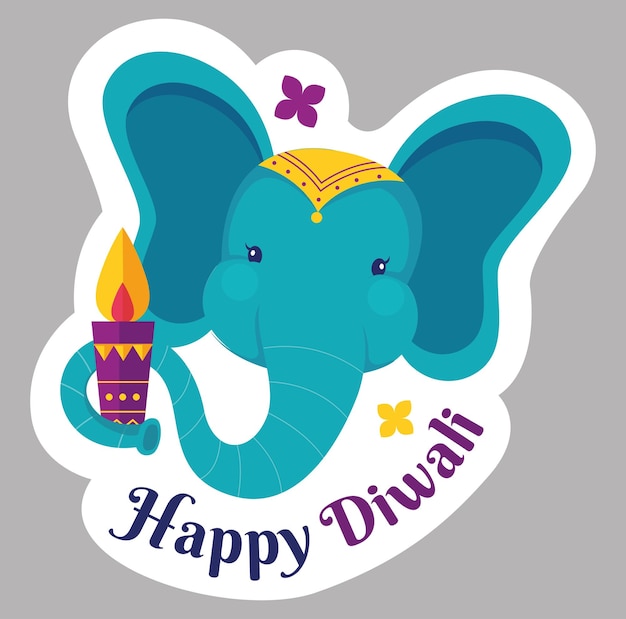 Feliz Diwali saludos decoración ilustración vectorial