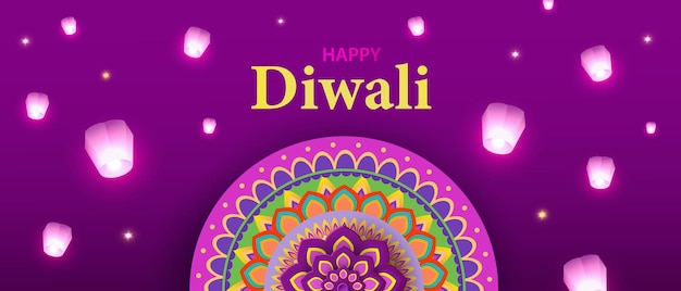 Feliz diwali, tarjeta de felicitación para el festival hindú.