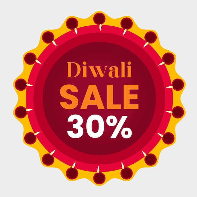 Feliz diwali venta oferta etiqueta vector imagen