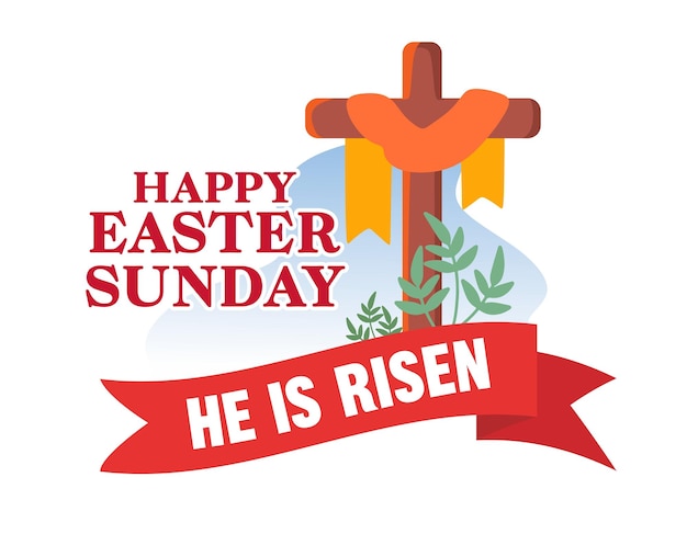 Feliz domingo de Pascua con la cruz