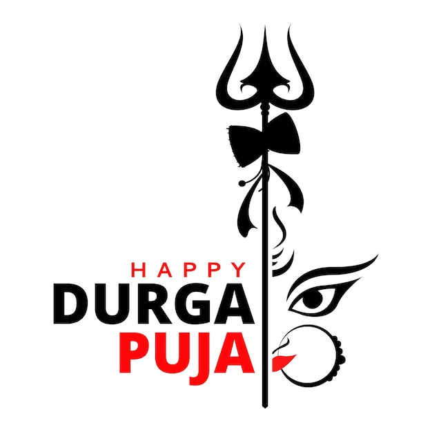 Feliz Durga Puja la diosa hindú Durga cara diseño de ilustración vectorial