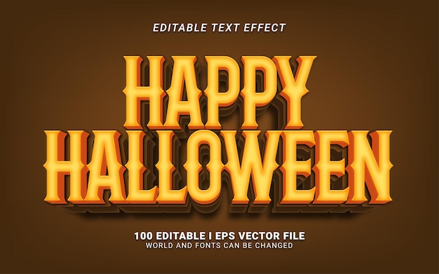 Vector feliz efecto de texto de halloween