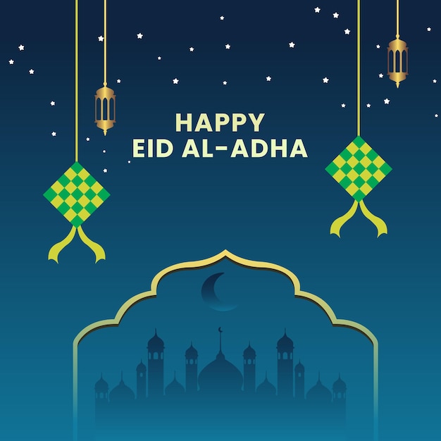 feliz eid aladha con el estilo vectorial