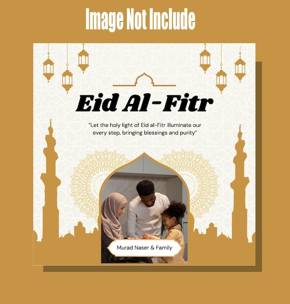 Feliz Eid ul Fitr Mubarak Festival Islámico Las redes sociales Diseño de publicaciones plantilla