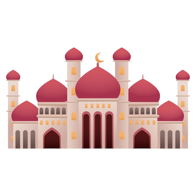 Feliz Eid ul-Fitr Mubarak Ilustraciones de la fe bajo la luna creciente