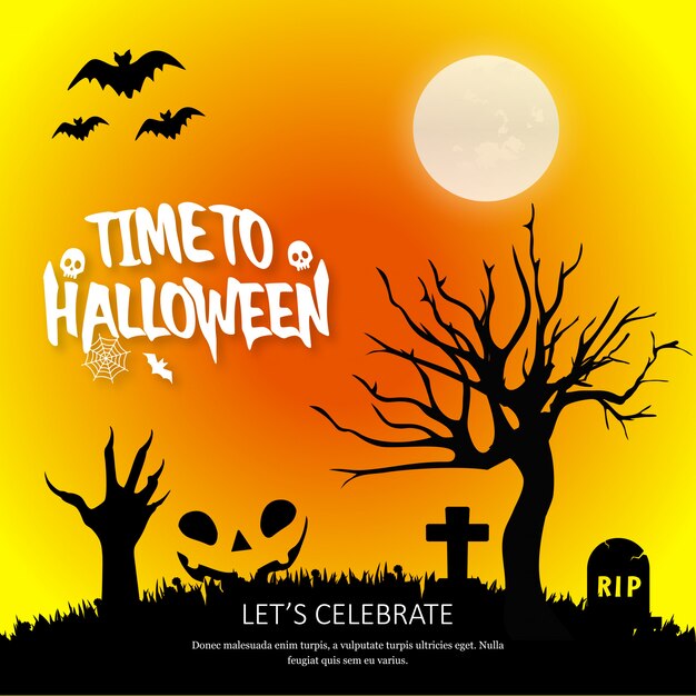 Feliz elemento de diseño de Halloween con tipografía