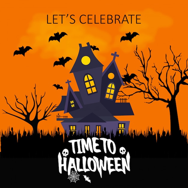 Feliz elemento de diseño de Halloween con tipografía
