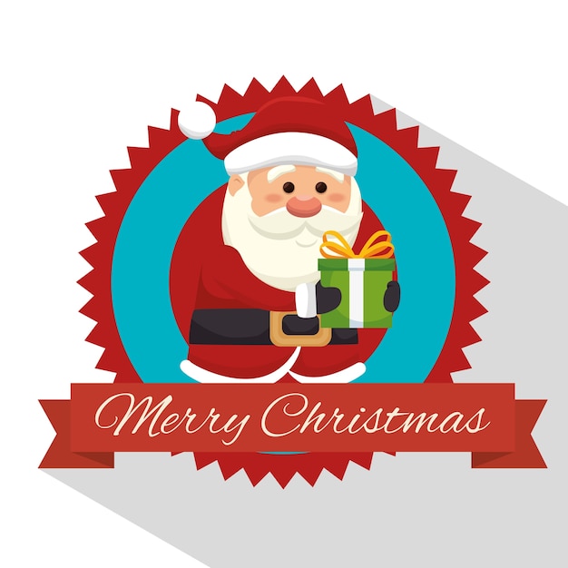Feliz feliz Navidad santa claus personaje vector ilustración diseño