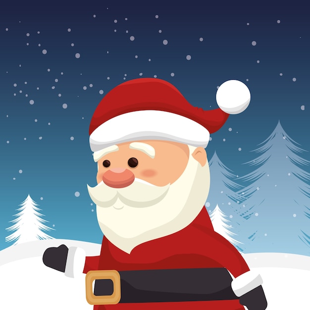 Feliz feliz Navidad santa claus personaje vector ilustración diseño