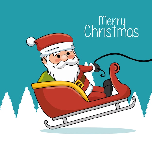 Feliz feliz navidad santa claus personaje vector ilustración diseño