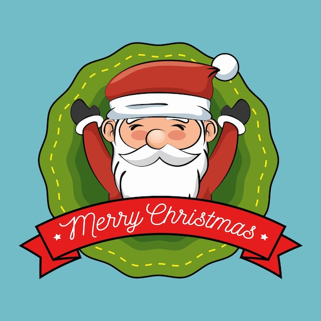 Feliz feliz navidad santa claus personaje vector ilustración diseño