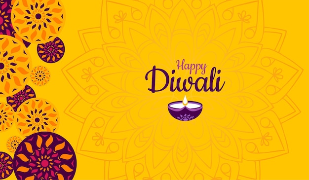 feliz festival de Diwali con el fondo de la celebración de la lámpara de aceite