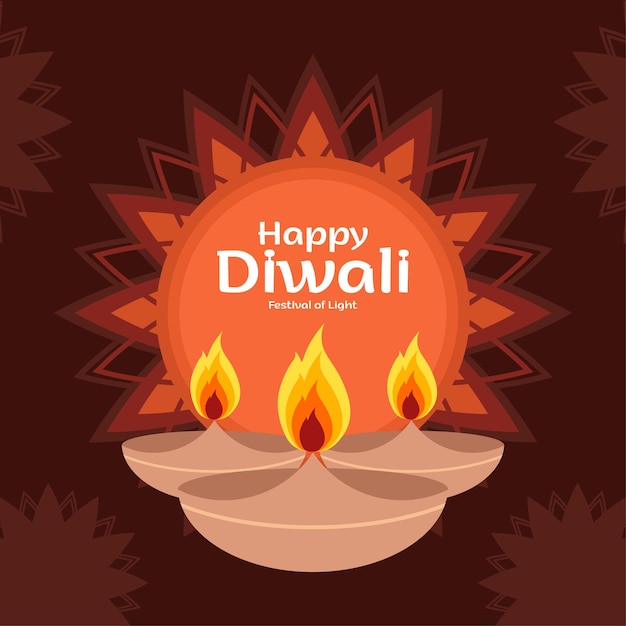 Feliz festival de diwali de fondo claro