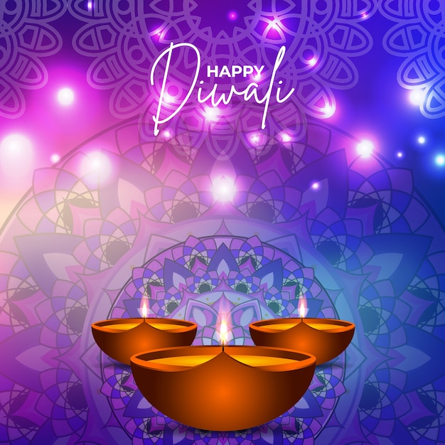 Feliz festival de diwali de la luz