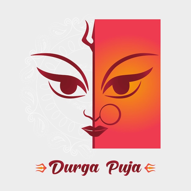 Feliz Festival Durga Puja, Festival Religioso Indio Fondo Durga Puja con la Diosa Durga