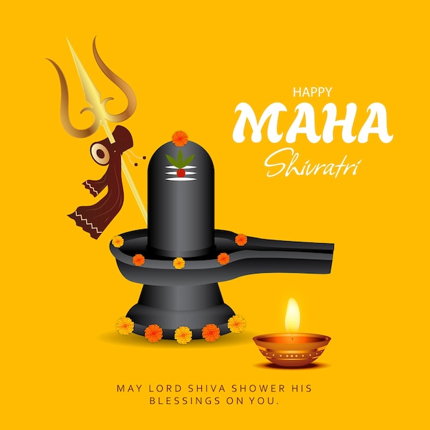 Vector feliz festival hindú de maha shivratri desea tarjetas de felicitación diseño de publicaciones en las redes sociales