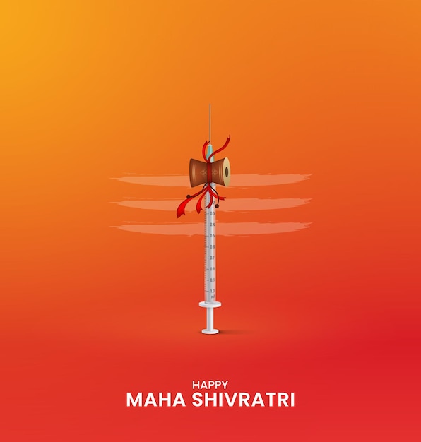 Feliz festival hindú Maha Shivratri. Ilustración 3D