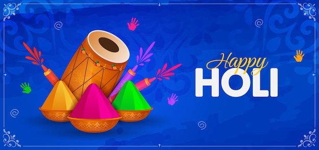 Feliz festival de Holi de los colores celebración saludos de Holi abstracto colorido de fondo