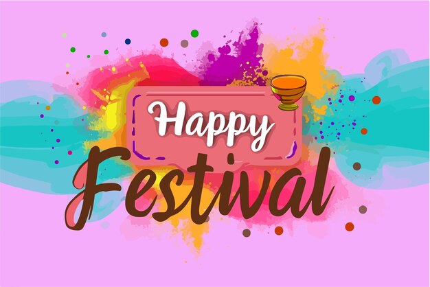 Vector feliz festival de holi de colores con diseño de fondo de color vector diseño de estandarte de holi con textos