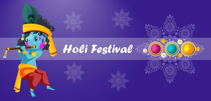 Feliz festival de Holi colorido hermoso diseño de fondo de saludo