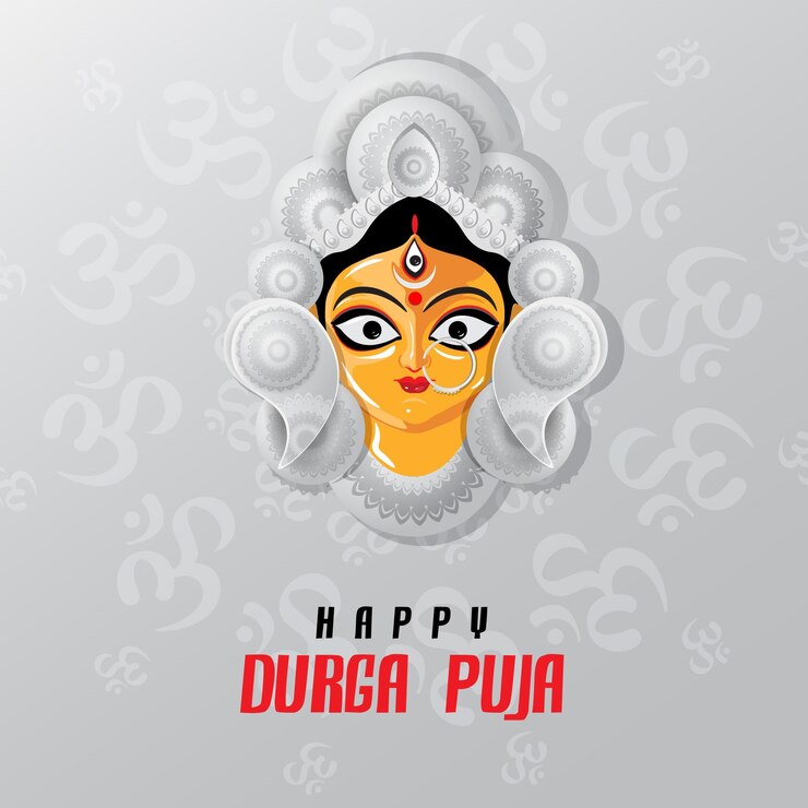 Feliz festival indio Durga Puja en las redes sociales
