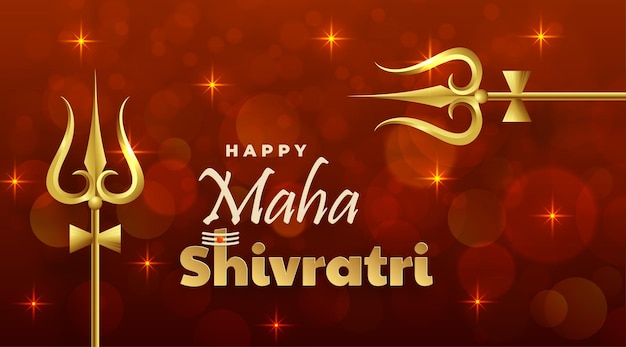 Feliz festival Maha Shivratri, el festival hindú de Shiva Lord con elementos orientales y trishula de shiva sobre fondo de color de papel con Om Namah Shivaya (traducir: maha shivratri)