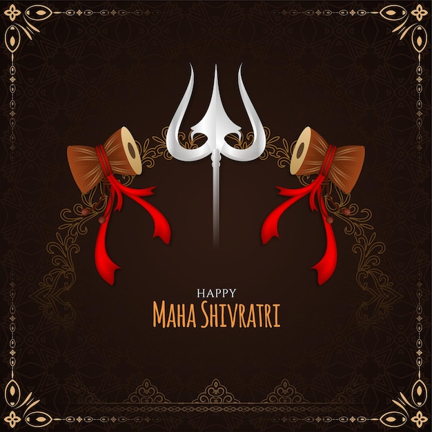 Feliz festival Maha Shivratri señor shiva adoración vector de fondo