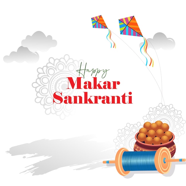 Feliz Festival de Makar Sankranti Saludo Diseño de plantillas de fondo