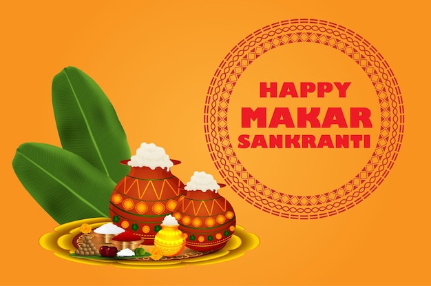 Vector feliz festival de makar sankranti