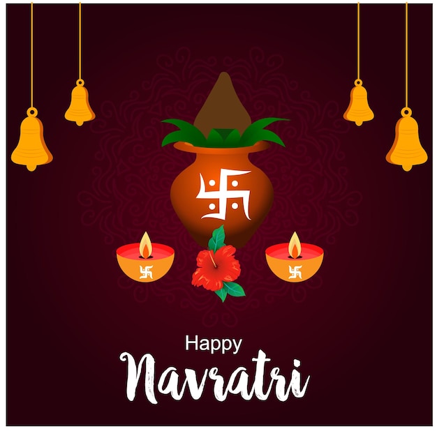 Feliz festival navratri de la india celebración ilustración vectorial creativa danza garba dandiya danza