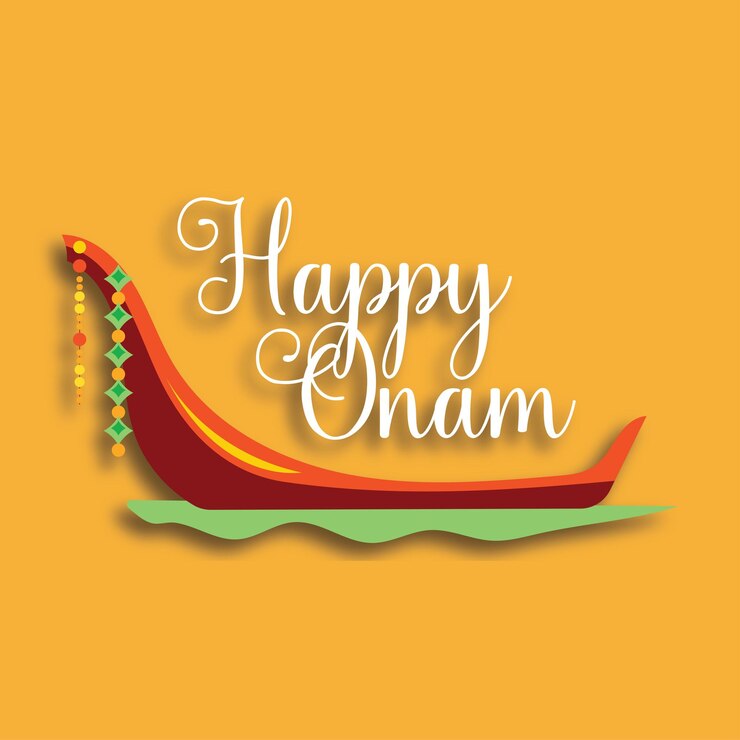 Feliz Festival de Onam de Kerala Los deseos en 3D Ilustración vectorial Los deseos de Feliz Festivales de Onam en 3D de Kerala