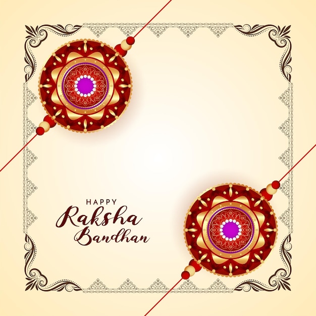 Feliz festival Raksha Bandhan saludo fondo elegante
