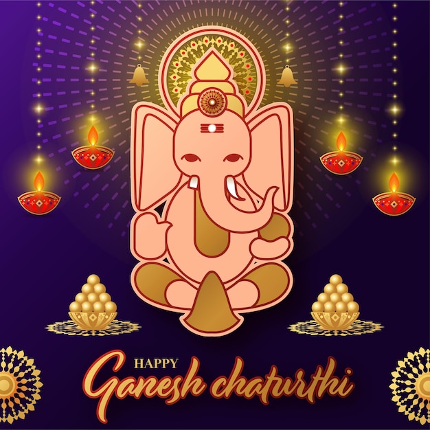 Feliz festival de saludos de Ganesh Chaturthi