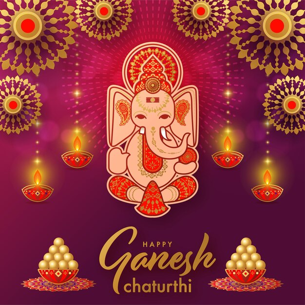 Feliz festival de saludos de Ganesh Chaturthi