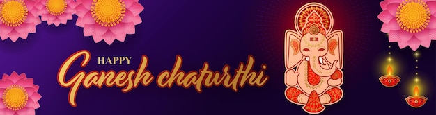 Feliz festival de saludos de Ganesh Chaturthi