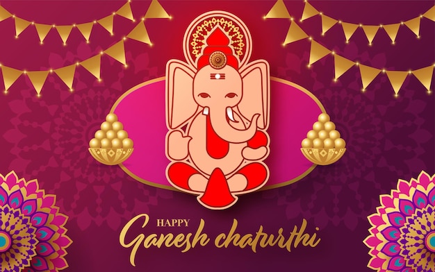 Feliz festival de saludos de Ganesh Chaturthi