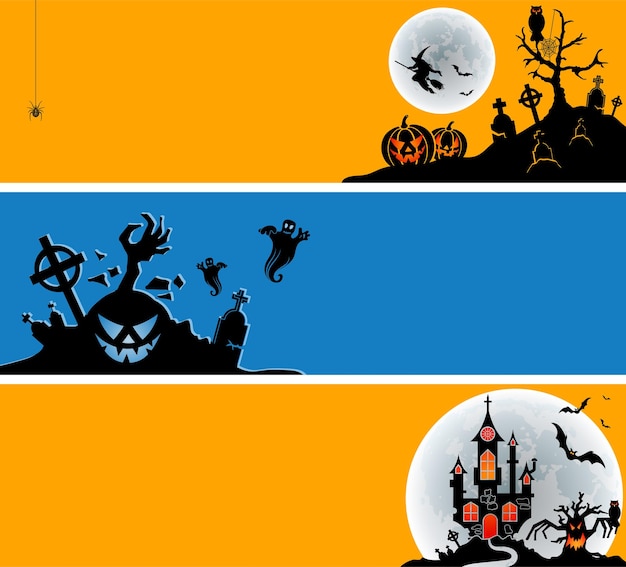 feliz fiesta de halloween banners