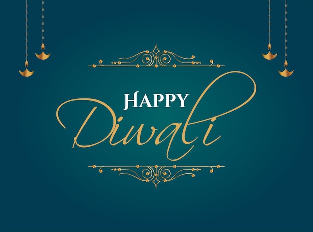 Feliz fondo de diwali con diseño de diya colgado