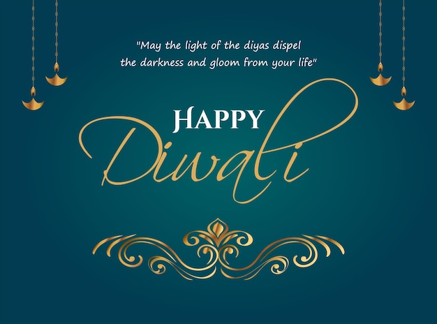 Feliz fondo de diwali con diseño de diya colgado