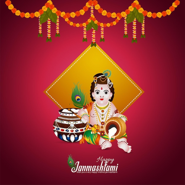 Feliz fondo del festival indio krishan janmashtami