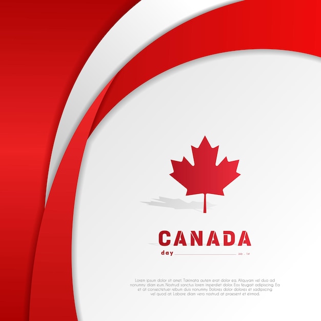 Feliz fondo o plantilla de diseño de banner del día de Canadá celebrado el 1 de julio