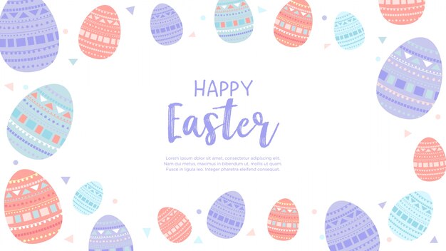 Feliz fondo de pantalla de Pascua con huevos Ilustración