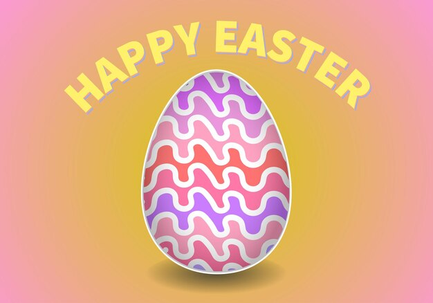 Feliz fondo de Pascua con huevo de Pascua decorativo. Huevo ornamental colorido vector