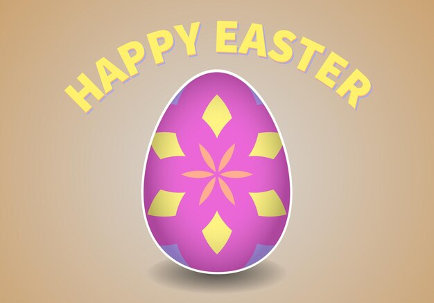 Feliz fondo de Pascua con huevo de Pascua decorativo. Huevo ornamental colorido vector