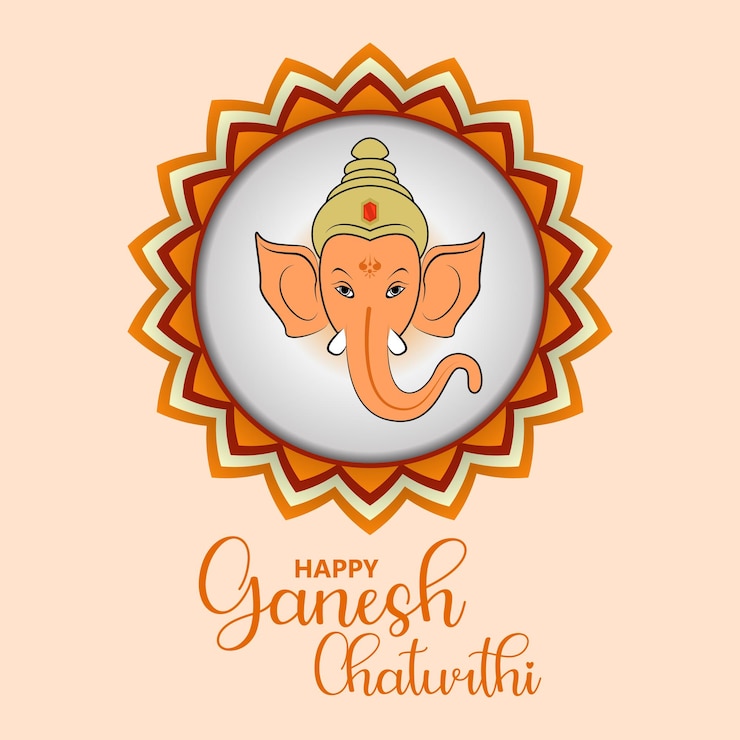 Vector feliz ganesh chaturthi ilustración vectorial premium