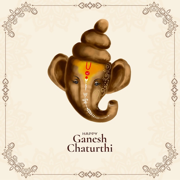 Feliz Ganesh Chaturthi vector de tarjeta de celebración del festival tradicional indio