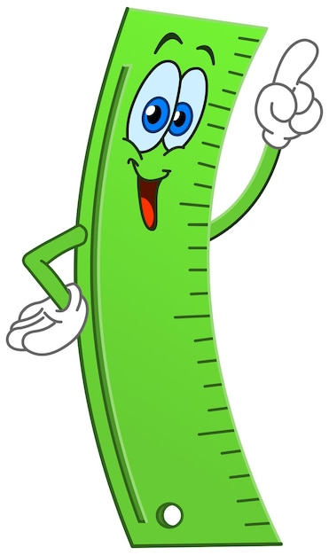 El feliz gobernante verde de dibujos animados que señala con su dedo